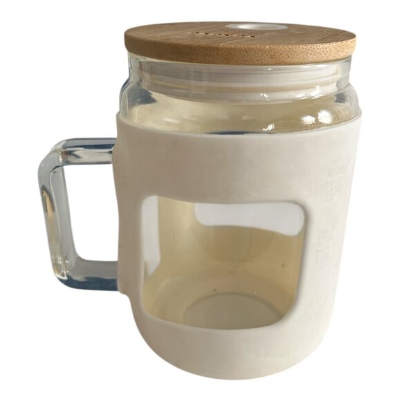 Vekovo Glass Mug with Bamboo Lid and Silicone Sleeve – Clear BPA-Free 6x4 - Picture 2 of 4